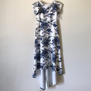 High low off shoulder floral dress